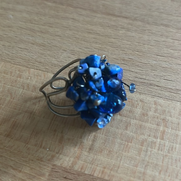 Blue beaded ring - Picture 1 of 4